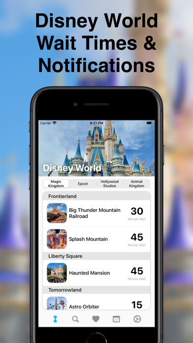 Emulate iPhone app LineTime for Disney World using MyAndroid