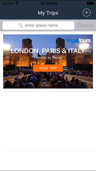 Emulate iPhone app Lingo Tours Itinerary using MyAndroid