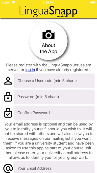 Emulate iPhone app LinguaSnapp Jerusalem using MyAndroid