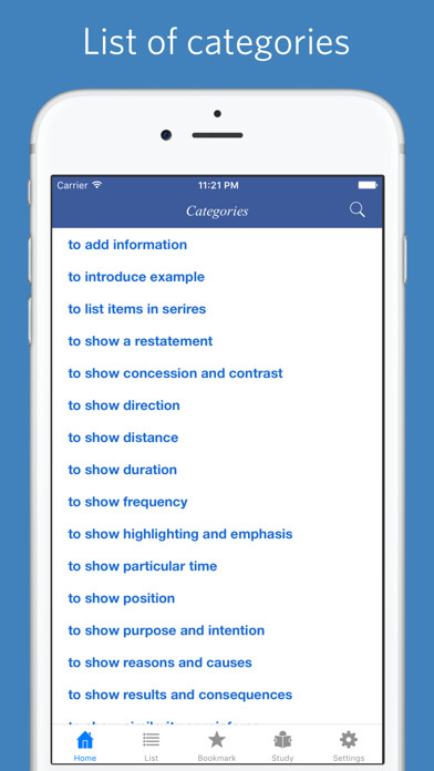 Emulate iPhone app Linking words, usage and example sentences using MyAndroid Emulate iPhone app Linking words, usage and example sentences using MyAndroid