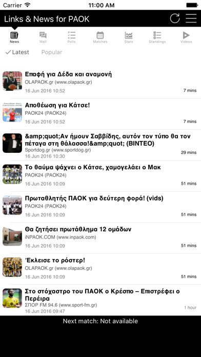 Emulate iPhone app Links & News for PAOK using MyAndroid Emulate iPhone app Links & News for PAOK using MyAndroid