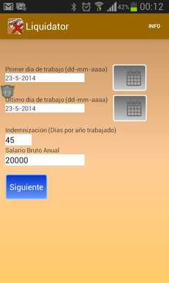 Emulate Android APK Liquidator - Indemniza despido