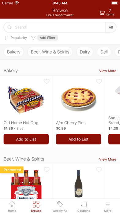 Emulate iPhone app Liras Supermarket using MyAndroid