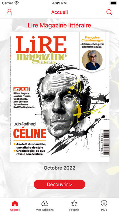 Emulate iPhone app Lire Magazine Littéraire using MyAndroid Emulate iPhone app Lire Magazine Littéraire using MyAndroid