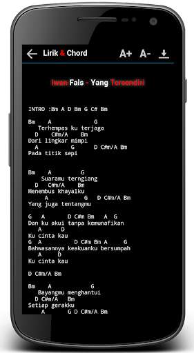 Run android online APK Lirik & Chord Iwan Fals from MyAndroid or emulate Lirik & Chord Iwan Fals using MyAndroid