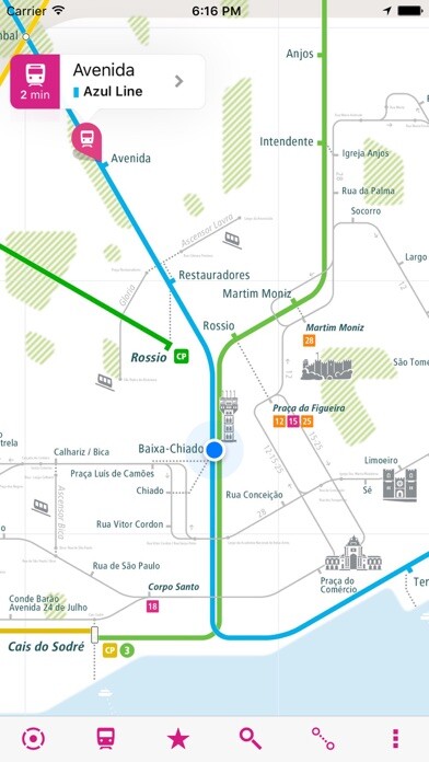 Emulate iPhone app Lisbon Rail Map Lite using MyAndroid