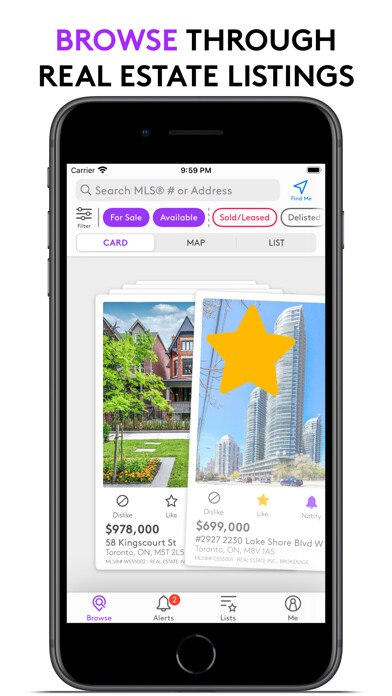 Emulate iPhone app Listed Real Estate using MyAndroid