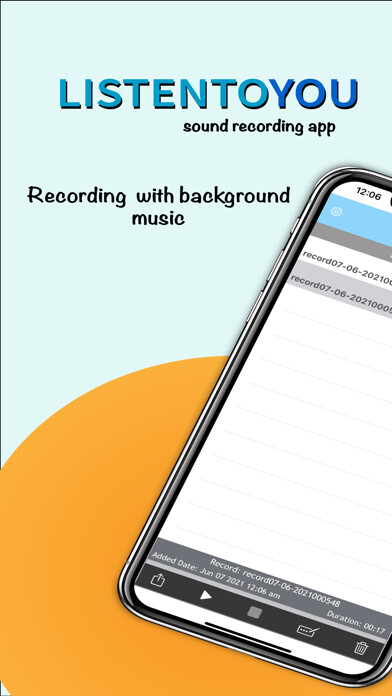 Emulate iPhone app ListenToYou: Voice recording using MyAndroid