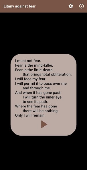 Run android online APK Litany against fear from MyAndroid or emulate Litany against fear using MyAndroid Run android online APK Litany against fear from MyAndroid or emulate Litany against fear using MyAndroid