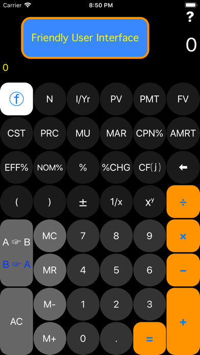Emulate iPhone app Lite Financial Calculator using MyAndroid