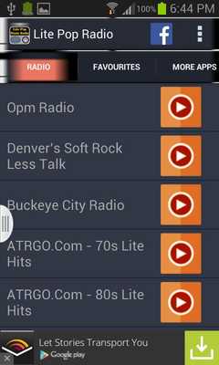Emulate Android APK Lite Pop Music Radio