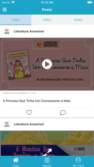 Emulate iPhone app Literatura Acessível using MyAndroid