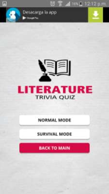 Emulate Android APK Literature Trivia Quiz Emulate Android APK Literature Trivia Quiz