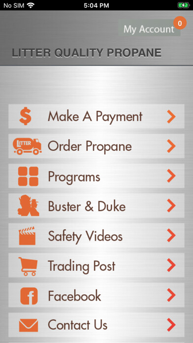 Emulate iPhone app Litter Quality Propane using MyAndroid