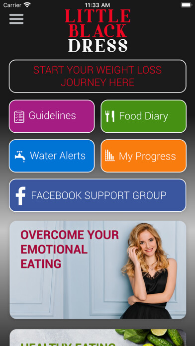 Emulate iPhone app Little Black Dress Weight Loss using MyAndroid