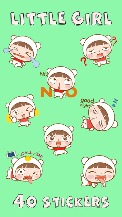 Emulate iPhone app Little Cute Girl Sticker using MyAndroid Emulate iPhone app Little Cute Girl Sticker using MyAndroid
