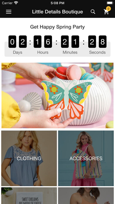 Emulate iPhone app Little Details Boutique using MyAndroid