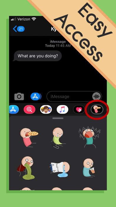 Emulate iPhone app Little Sad Stickers using MyAndroid