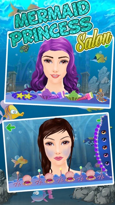 Emulate iPhone app Little Underwater Mermaid Ocean Queen Spa Makeup Dress up & Makeover Beauty Salon using MyAndroid