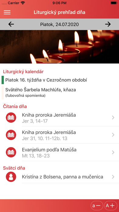 Emulate iPhone app Liturgické čítania using MyAndroid Emulate iPhone app Liturgické čítania using MyAndroid