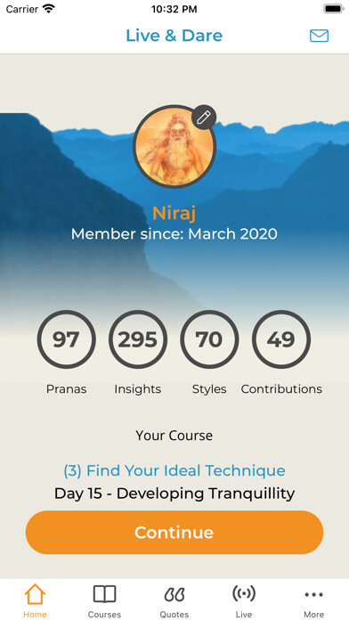 Emulate iPhone app LiveAndDare Meditation Course using MyAndroid Emulate iPhone app LiveAndDare Meditation Course using MyAndroid