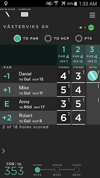 Emulate iPhone app LiveCaddie - MyGolfApp using MyAndroid