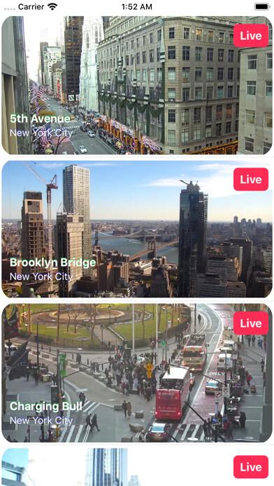Emulate iPhone app Live Cam New York using MyAndroid