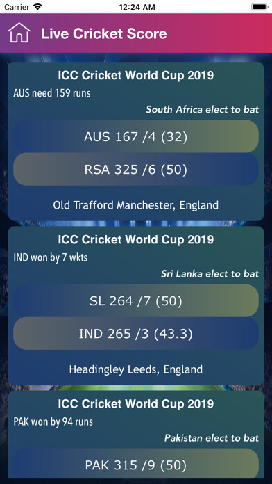 Emulate iPhone app Live Cricket Match Score info using MyAndroid