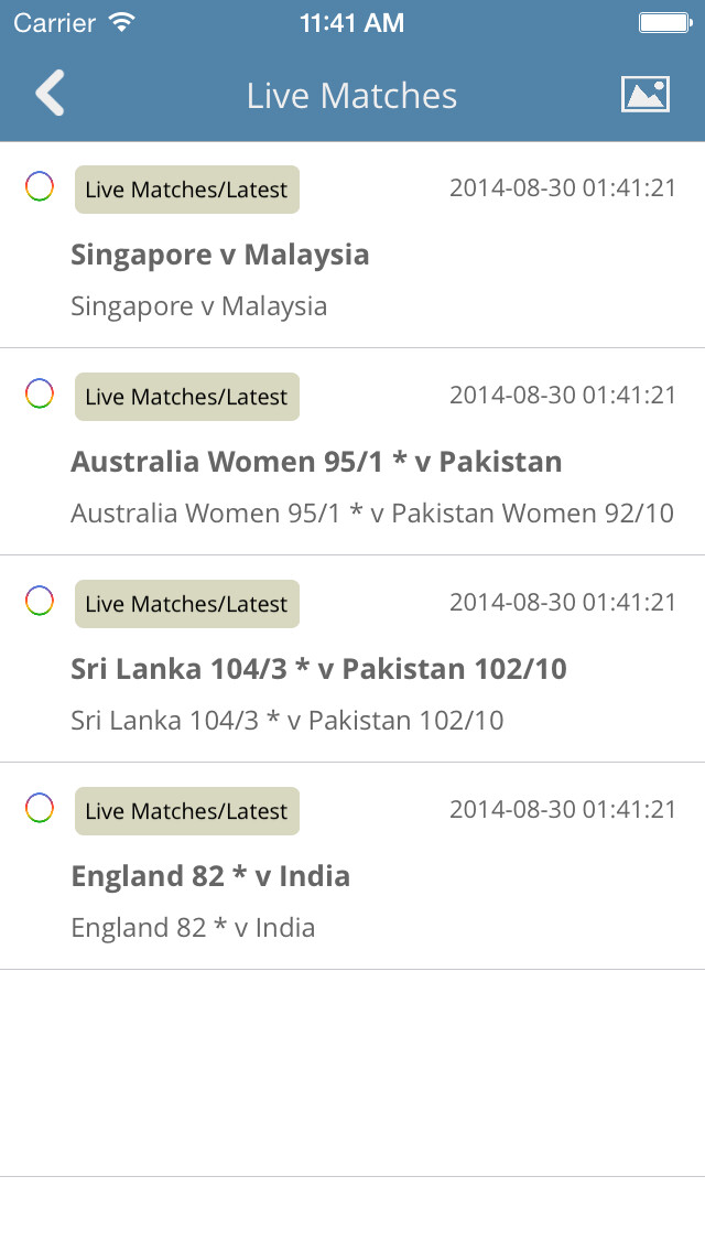 Emulate iPhone app Live Cricket Scores & News using MyAndroid