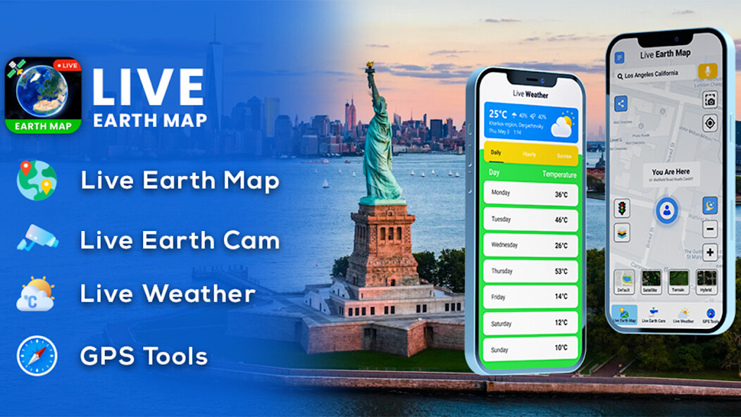 Run android online APK Live Earth Map 2021 - Satellit from MyAndroid or emulate Live Earth Map 2021 - Satellit using MyAndroid