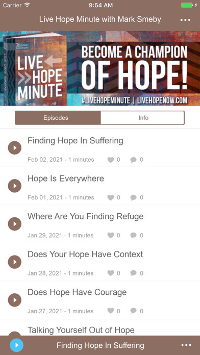 Emulate iPhone app Live Hope Minute w/ Mark Smeby using MyAndroid Emulate iPhone app Live Hope Minute w/ Mark Smeby using MyAndroid