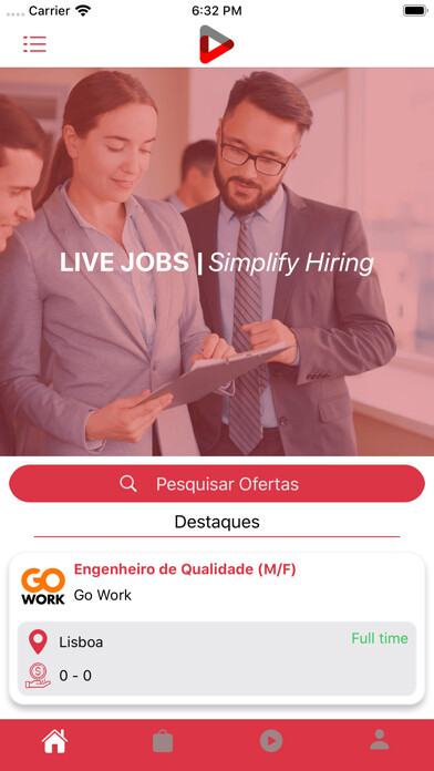 Emulate iPhone app Live Jobs - Video Interviewing using MyAndroid