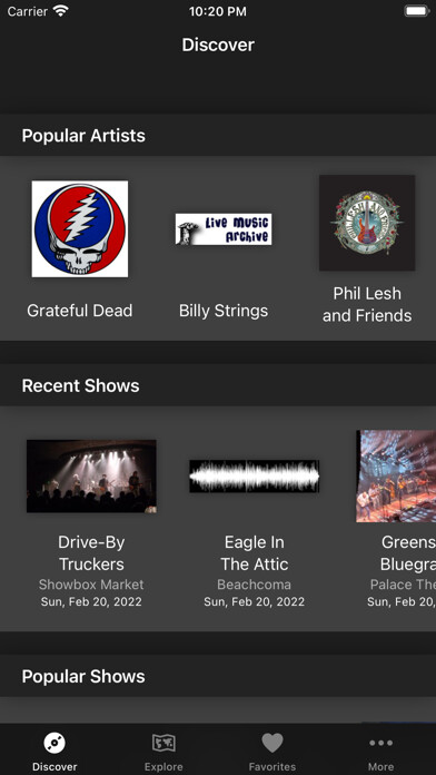 Emulate iPhone app Live Music Archive using MyAndroid Emulate iPhone app Live Music Archive using MyAndroid