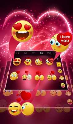 Emulate Android APK Live Neon Red Heart Keyboard Theme