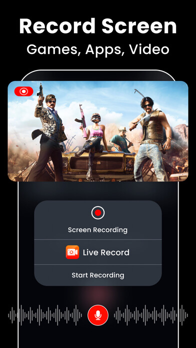 Emulate iPhone app Live Record: Screen Recorder using MyAndroid