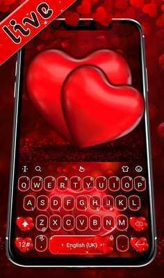 Emulate Android APK Live Red Romantic Heart Keyboard Theme