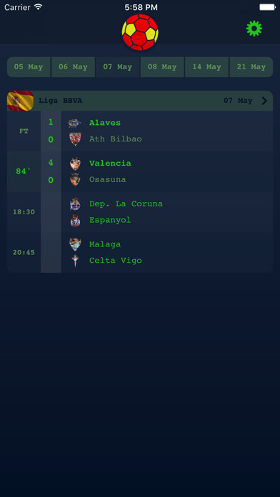 Emulate iPhone app Live Results for Spanish Liga using MyAndroid Emulate iPhone app Live Results for Spanish Liga using MyAndroid