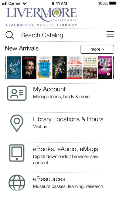 Emulate iPhone app Livermore Public Library using MyAndroid