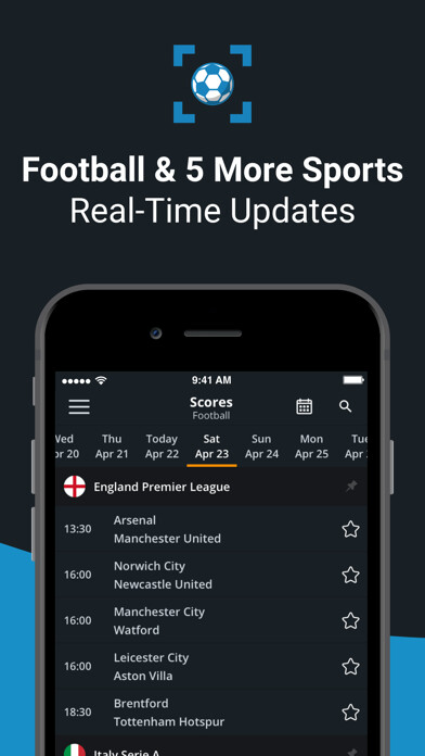 Emulate iPhone app Livescore by SoccerDesk using MyAndroid
