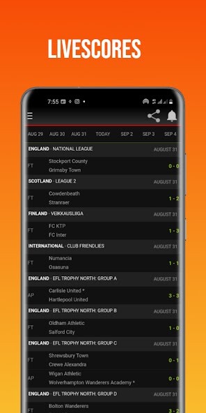 Run android online APK Livescores App - Live Scores from MyAndroid or emulate Livescores App - Live Scores using MyAndroid