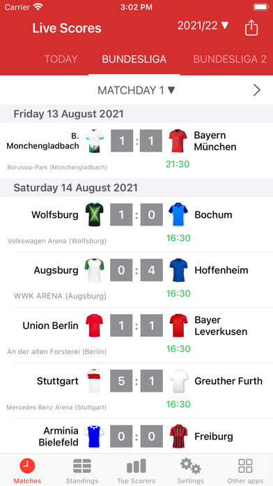 Emulate iPhone app Live Scores for Bundesliga using MyAndroid Emulate iPhone app Live Scores for Bundesliga using MyAndroid