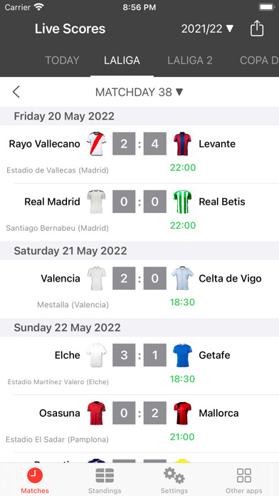 Emulate iPhone app Live Scores for La Liga App using MyAndroid Emulate iPhone app Live Scores for La Liga App using MyAndroid