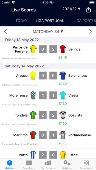 Emulate iPhone app Live Scores for Liga Portugal using MyAndroid Emulate iPhone app Live Scores for Liga Portugal using MyAndroid