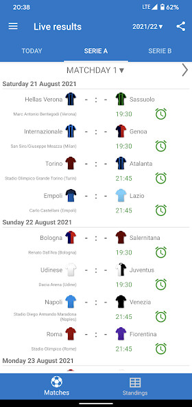 Run android online APK Live Scores for Serie A Italy from MyAndroid or emulate Live Scores for Serie A Italy using MyAndroid