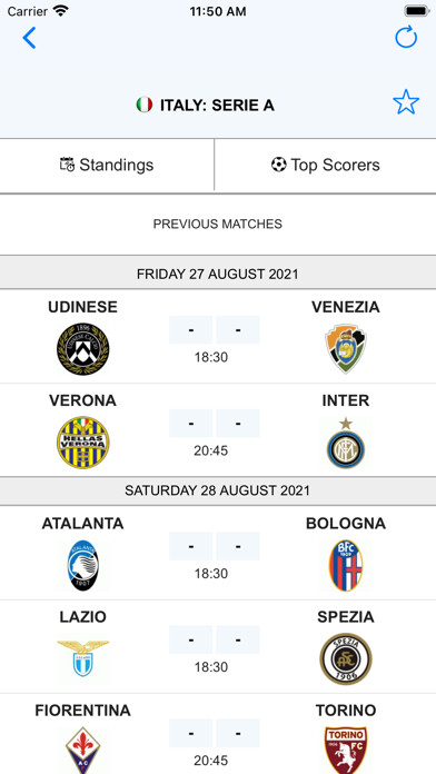 Emulate iPhone app Live Scores for Serie A using MyAndroid Emulate iPhone app Live Scores for Serie A using MyAndroid