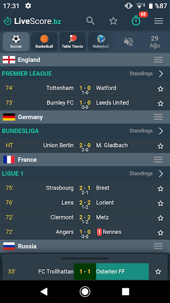 Run android online APK Live Scores - LiveScore.bz from MyAndroid or emulate Live Scores - LiveScore.bz using MyAndroid