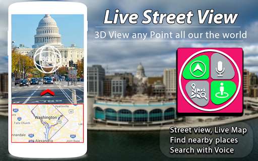 Emulate Android APK Live Street View, 3D Live Earth Map panorama view