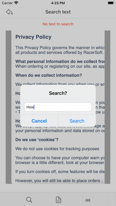 Emulate iPhone app Live text search inside books using MyAndroid