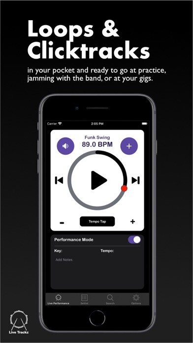 Emulate iPhone app LiveTrackz - Live Music Loops using MyAndroid