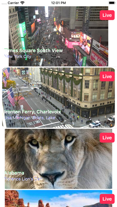 Emulate iPhone app Live Usa Cams using MyAndroid